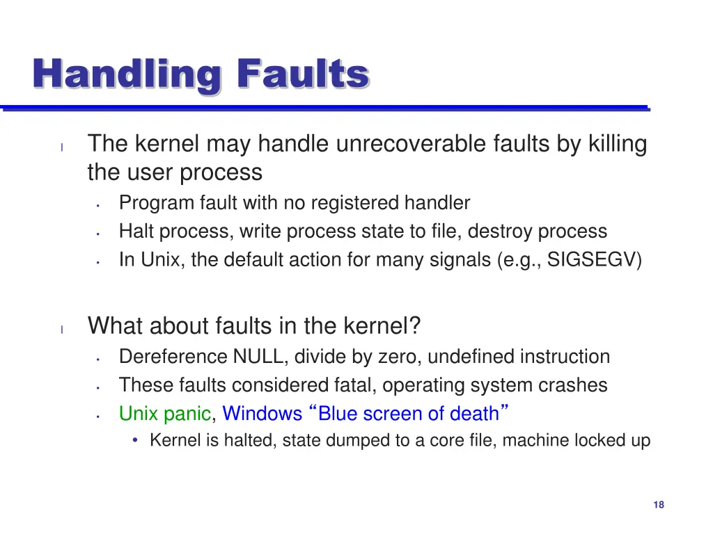 handling faults 1