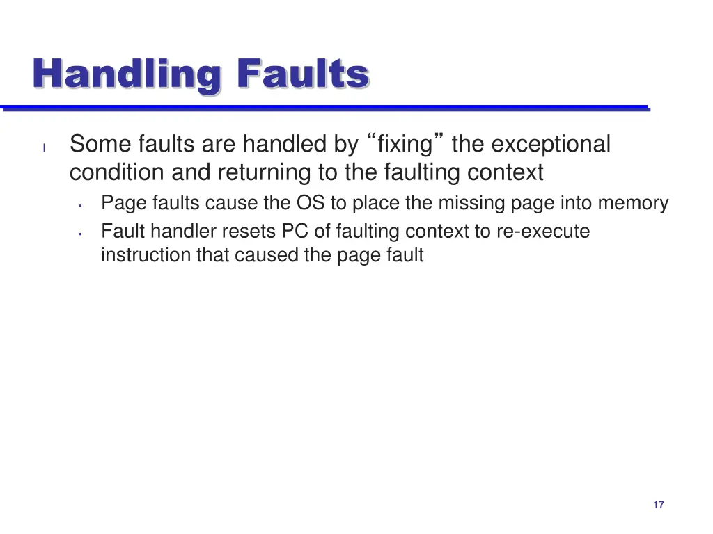 handling faults