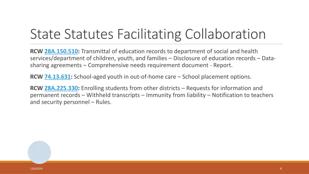 state statutes facilitating collaboration 1