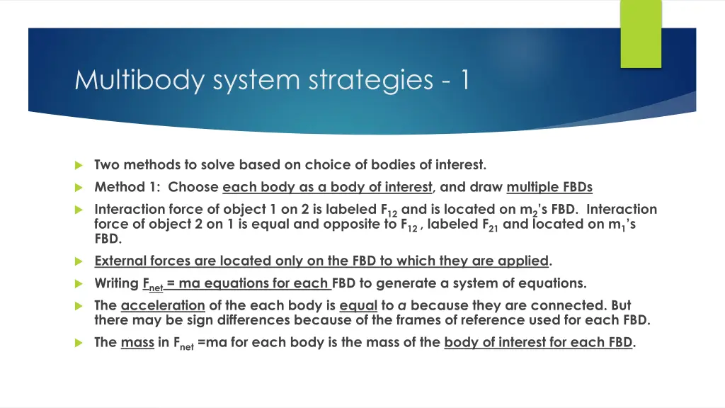 multibody system strategies 1