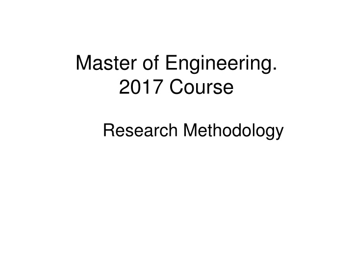 master of engineering 2017 course