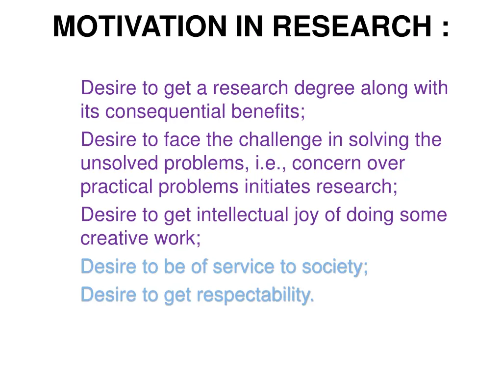 motivation in research