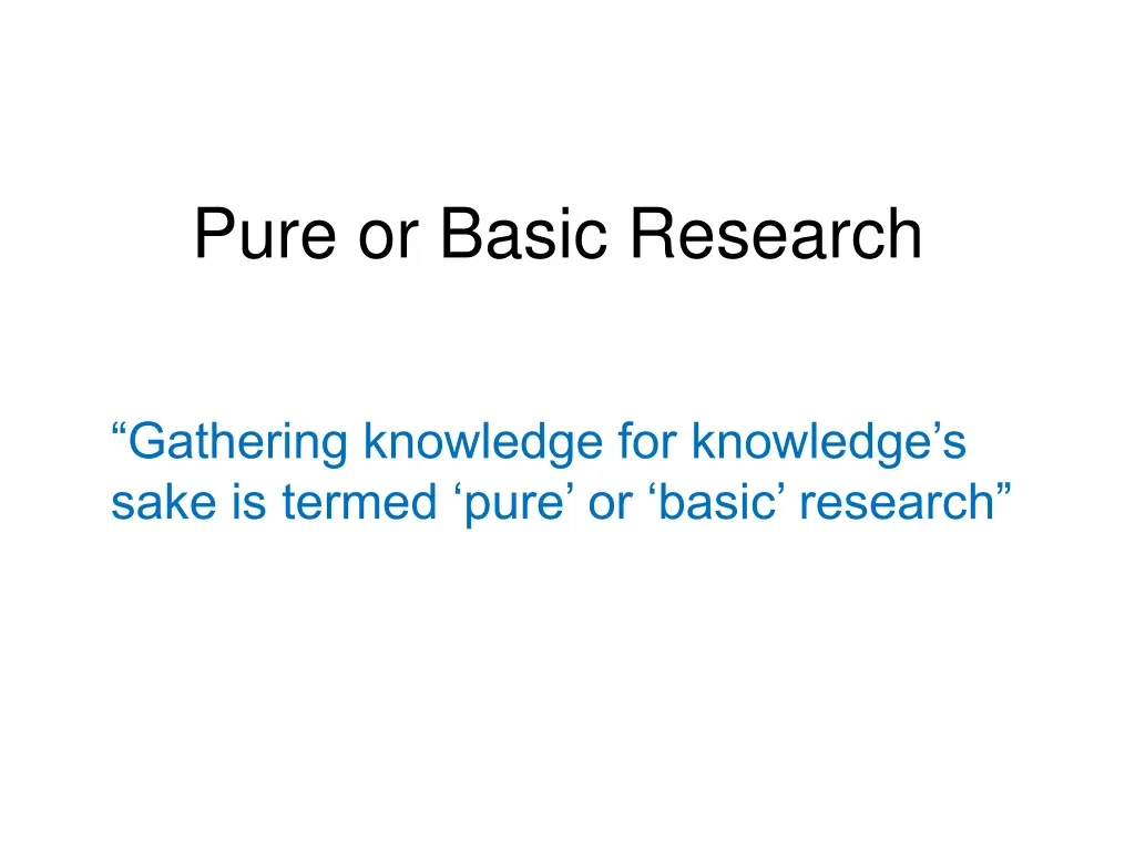 pure or basic research