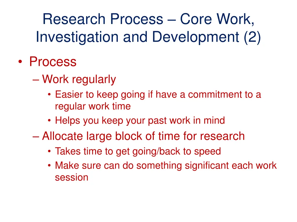 research process core work investigation 1