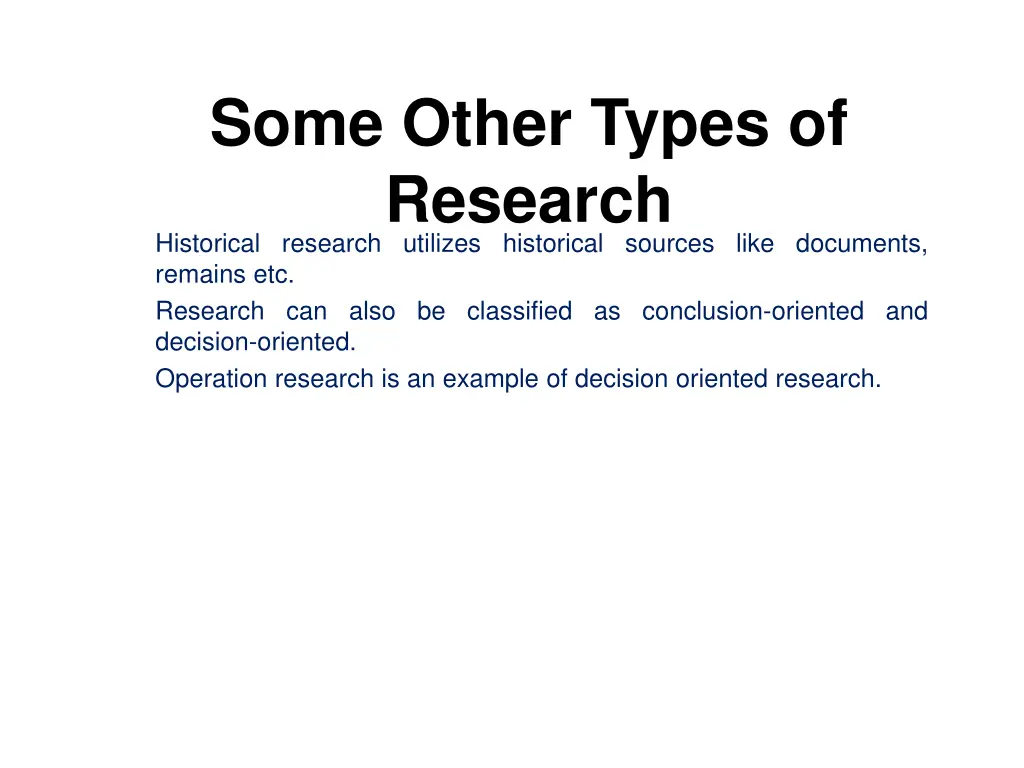 some other types of research historical research