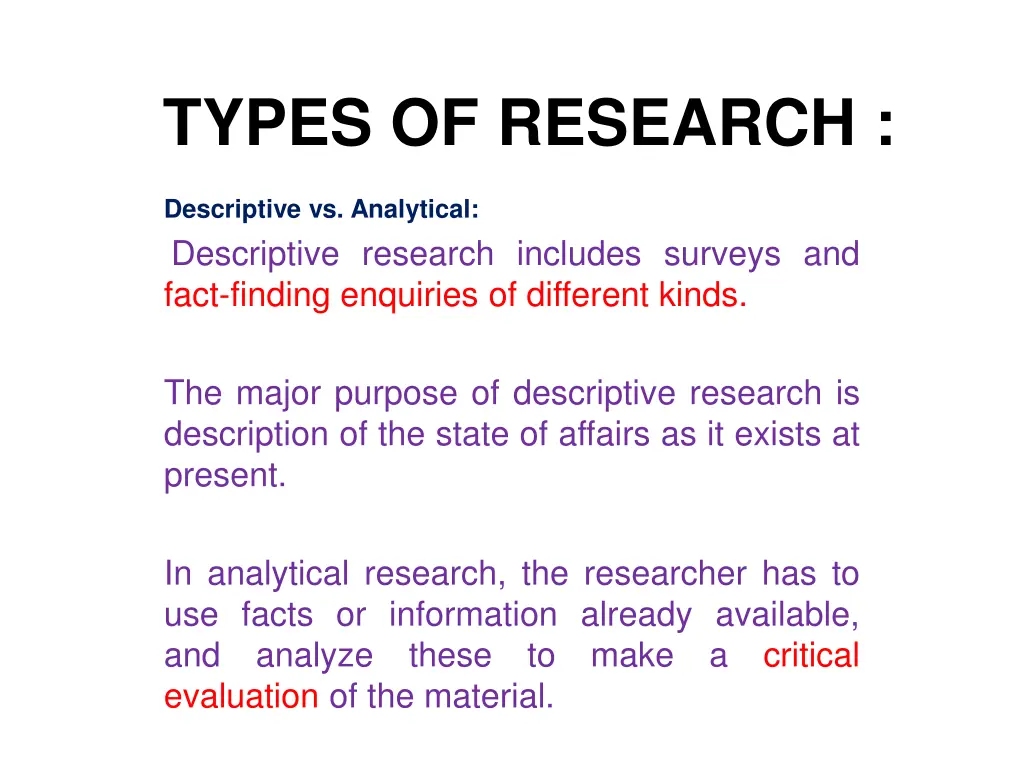 types of research
