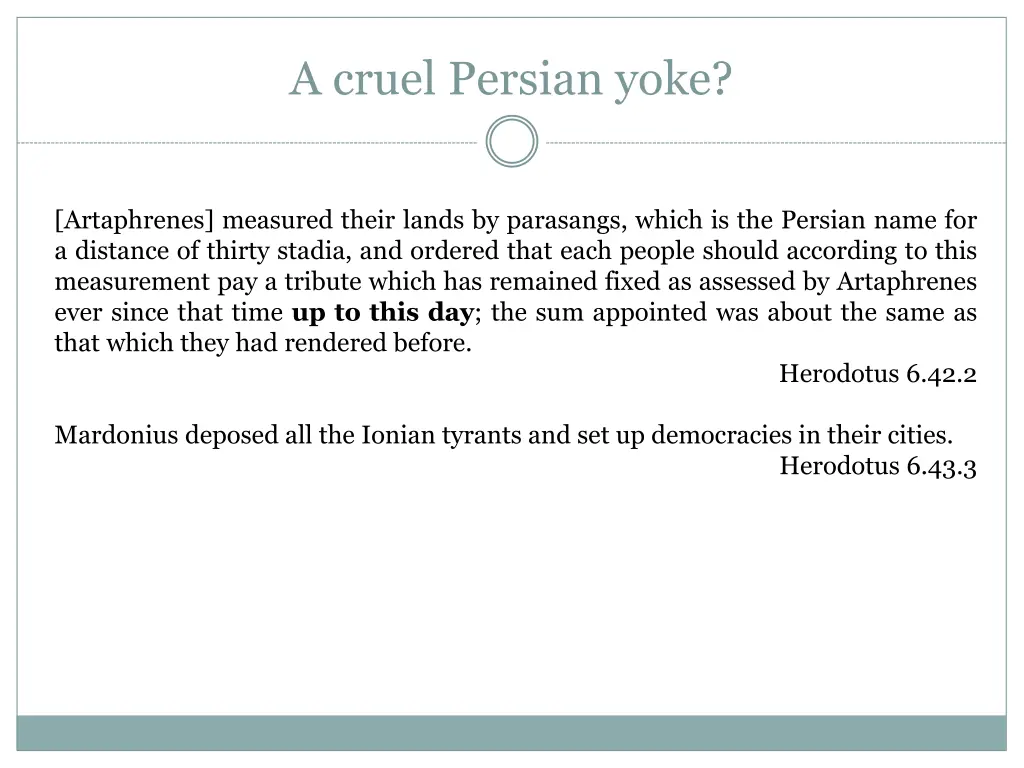 a cruel persian yoke