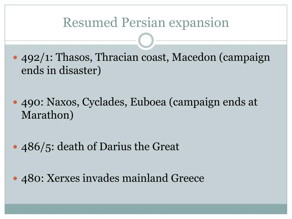 resumed persian expansion