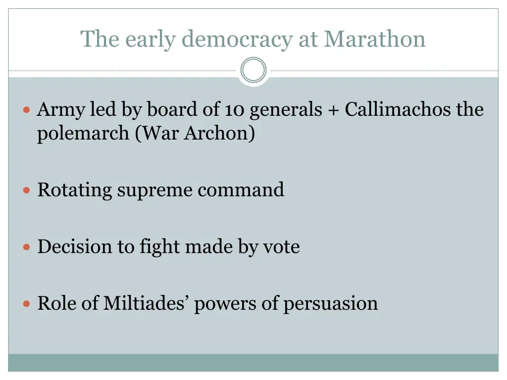 the early democracy at marathon