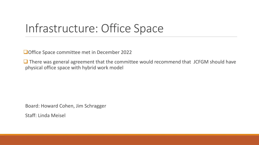 infrastructure office space