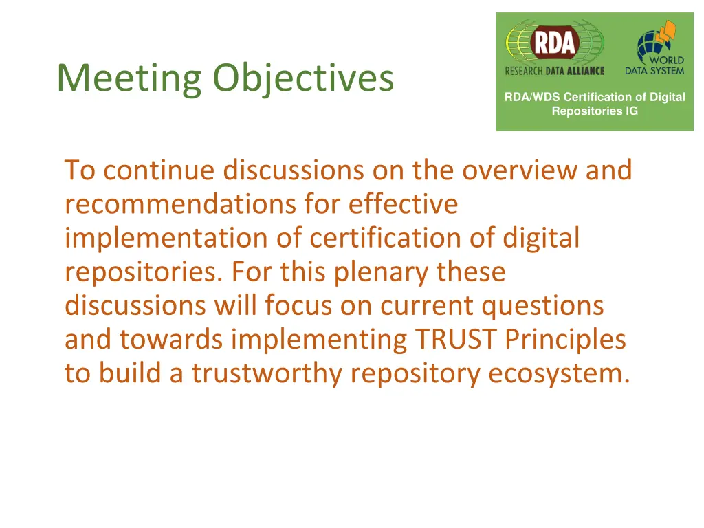 meeting objectives