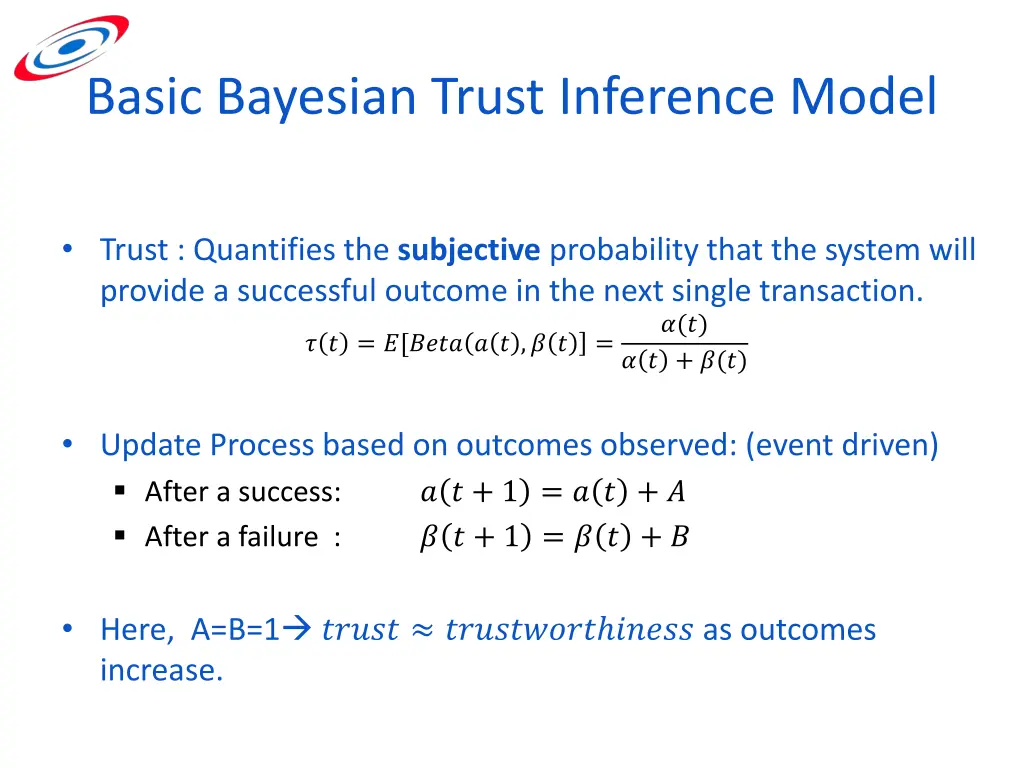 basic bayesian trust inference model