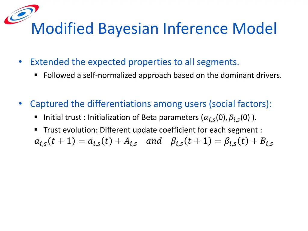 modified bayesian inference model