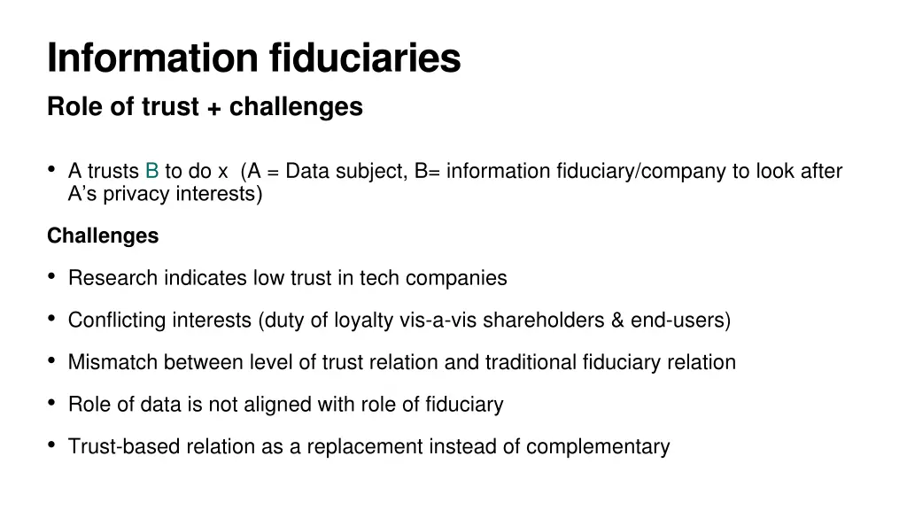 information fiduciaries role of trust challenges