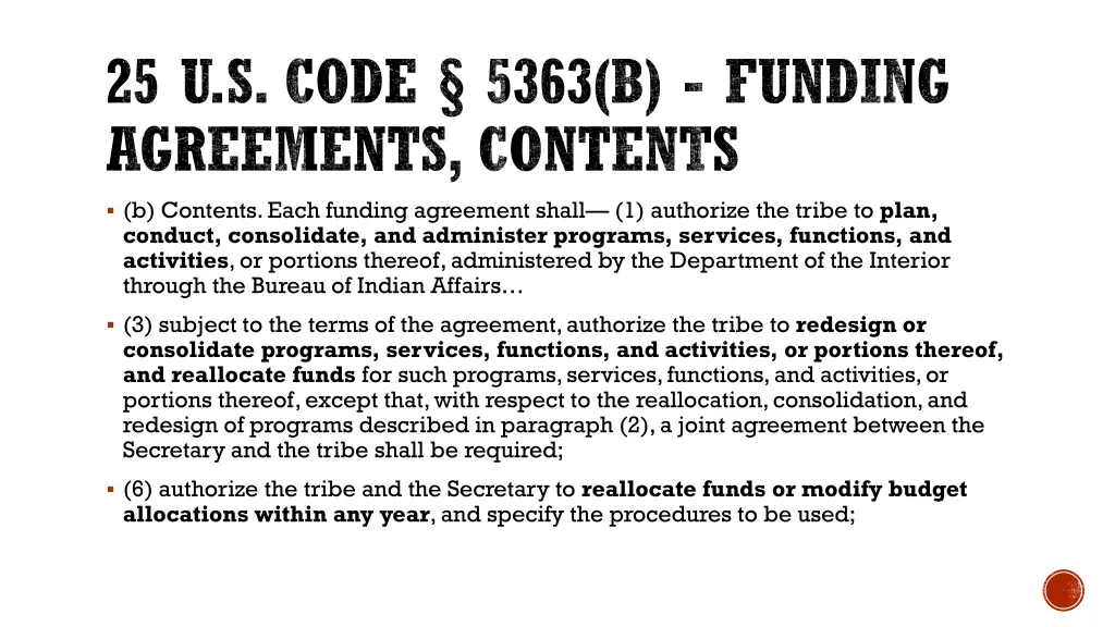 25 u s code 5363 b funding agreements contents