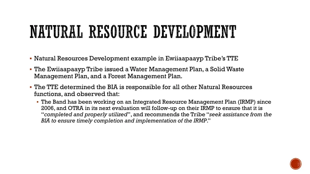 natural resource development