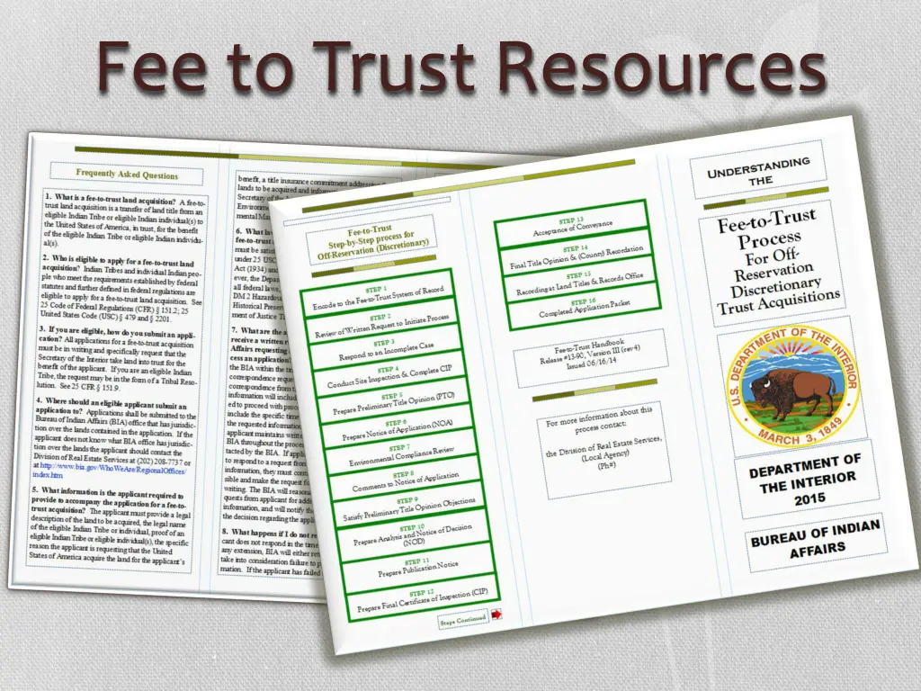 fee to trust resources 1