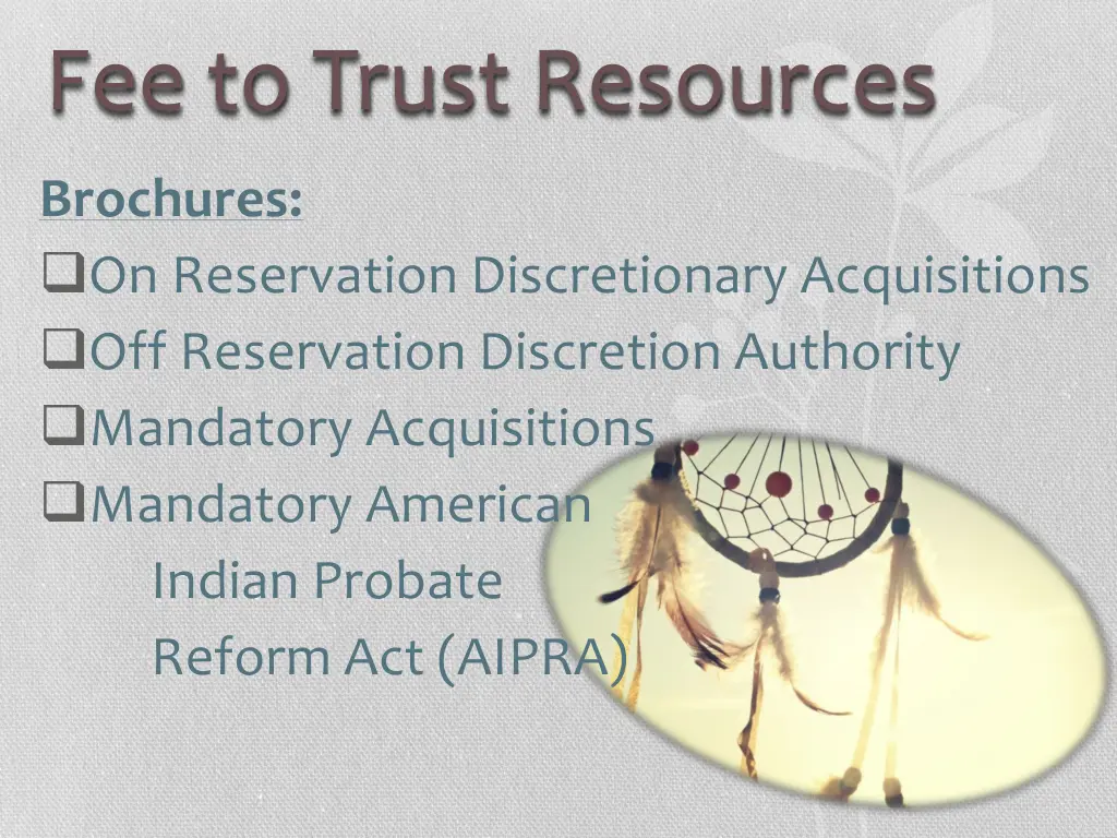 fee to trust resources 2