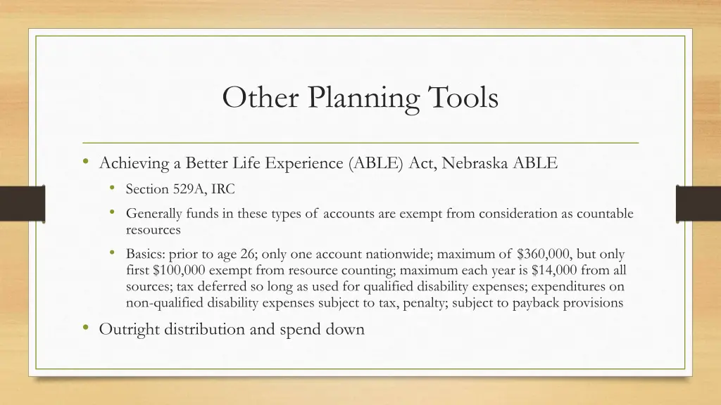 other planning tools