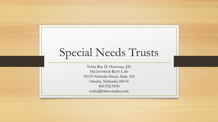 special needs trusts