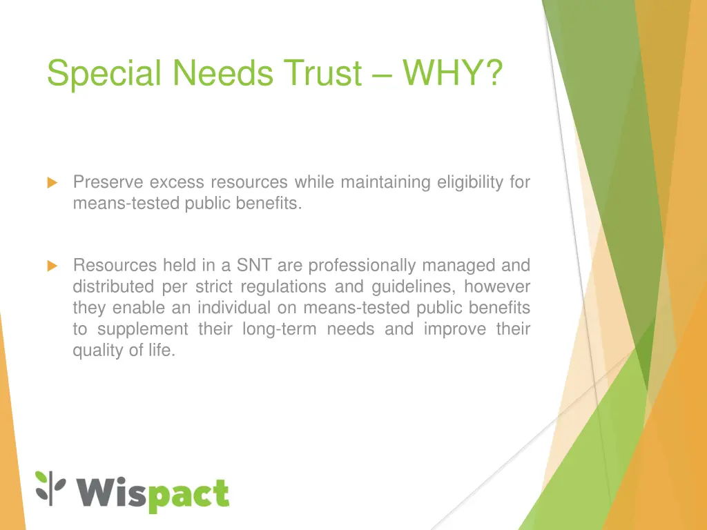 special needs trust why