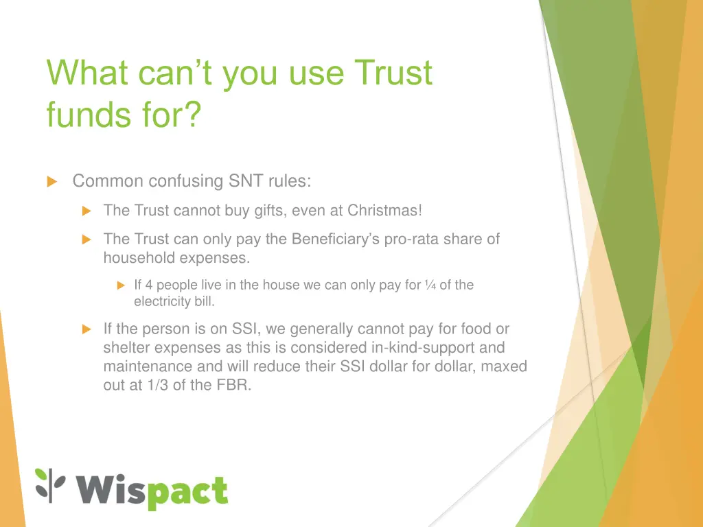 what can t you use trust funds for