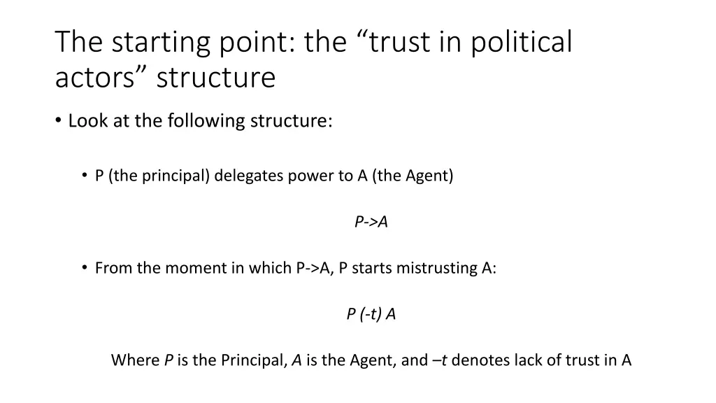 the starting point the trust in political actors