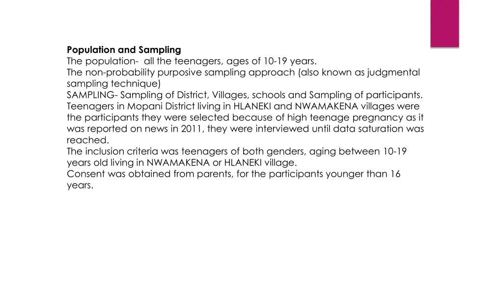 population and sampling the population
