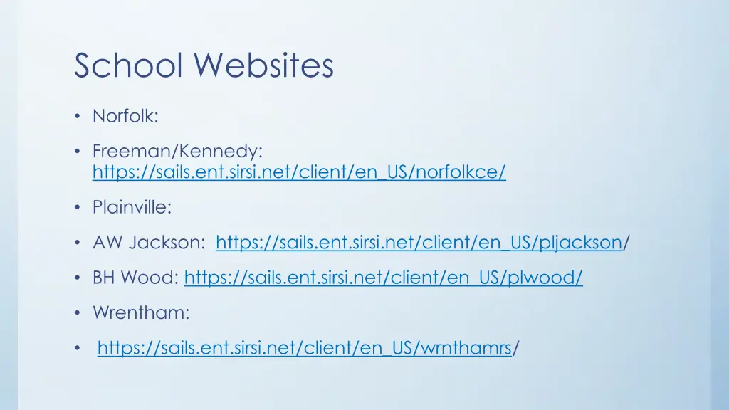 school websites