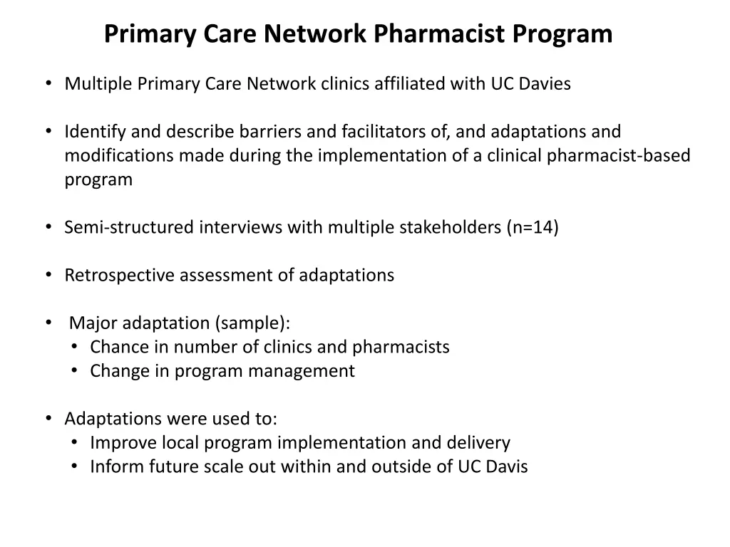 primary care network pharmacist program