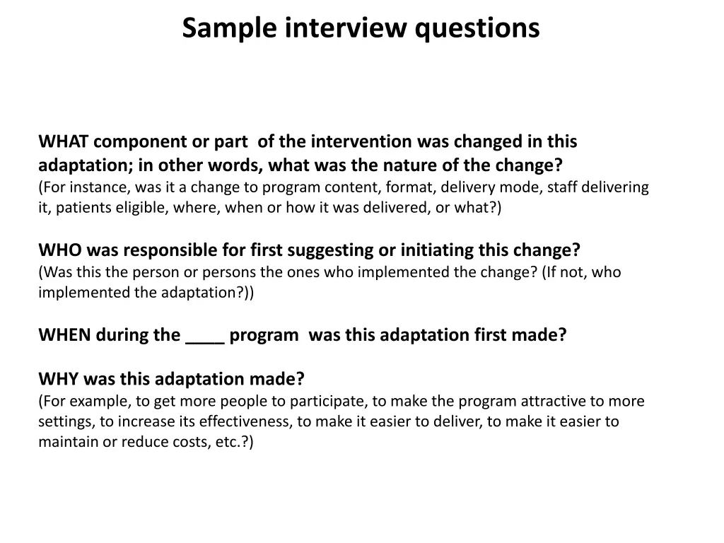 sample interview questions