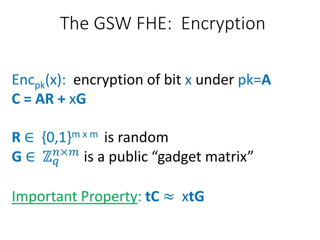 the gsw fhe encryption