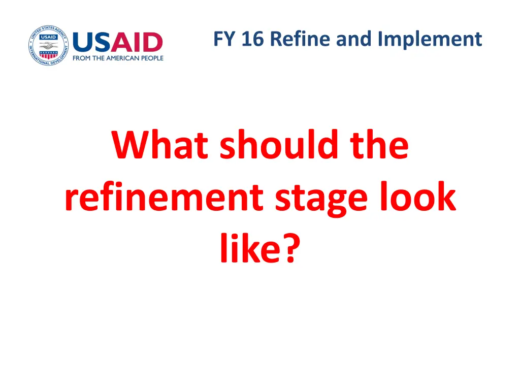 fy 16 refine and implement 1