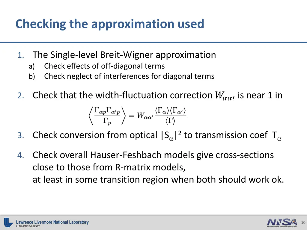 checking the approximation used