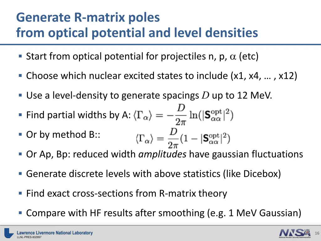 generate r matrix poles from optical potential