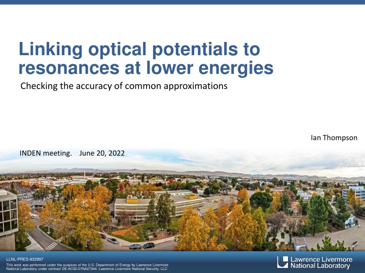 linking optical potentials to resonances at lower