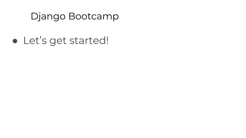 django bootcamp 2