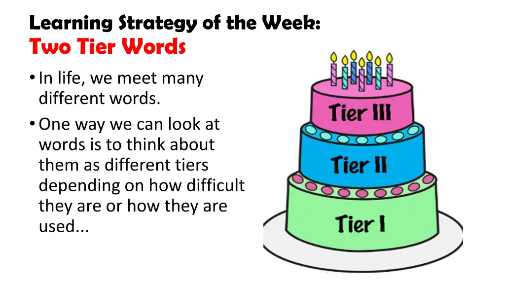 learning strategy of the week two tier words 1