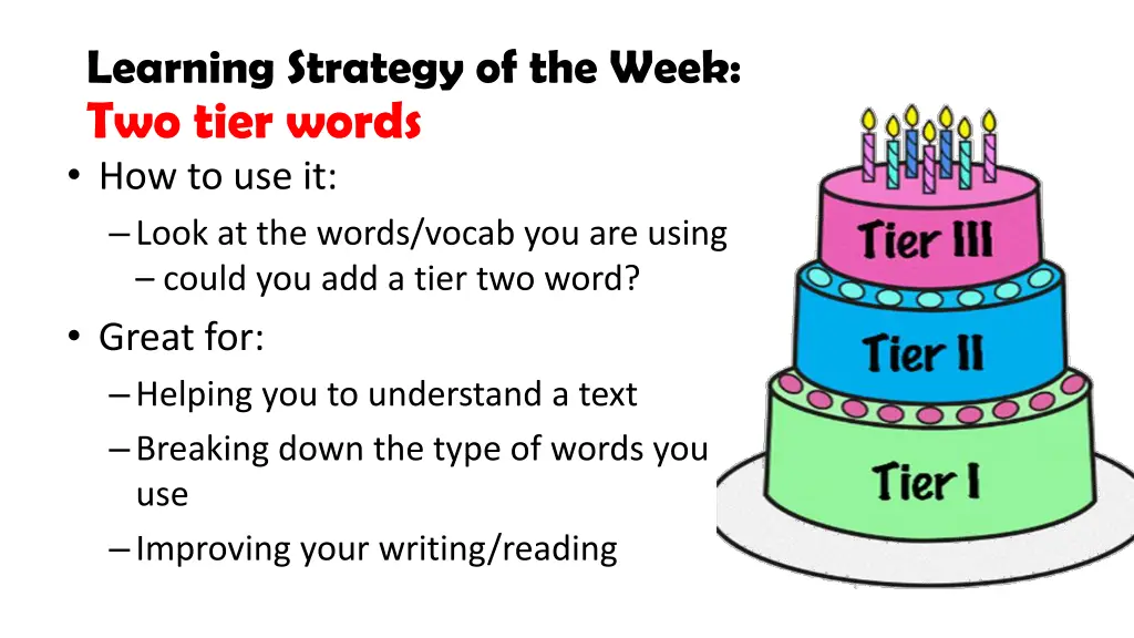 learning strategy of the week two tier words 5