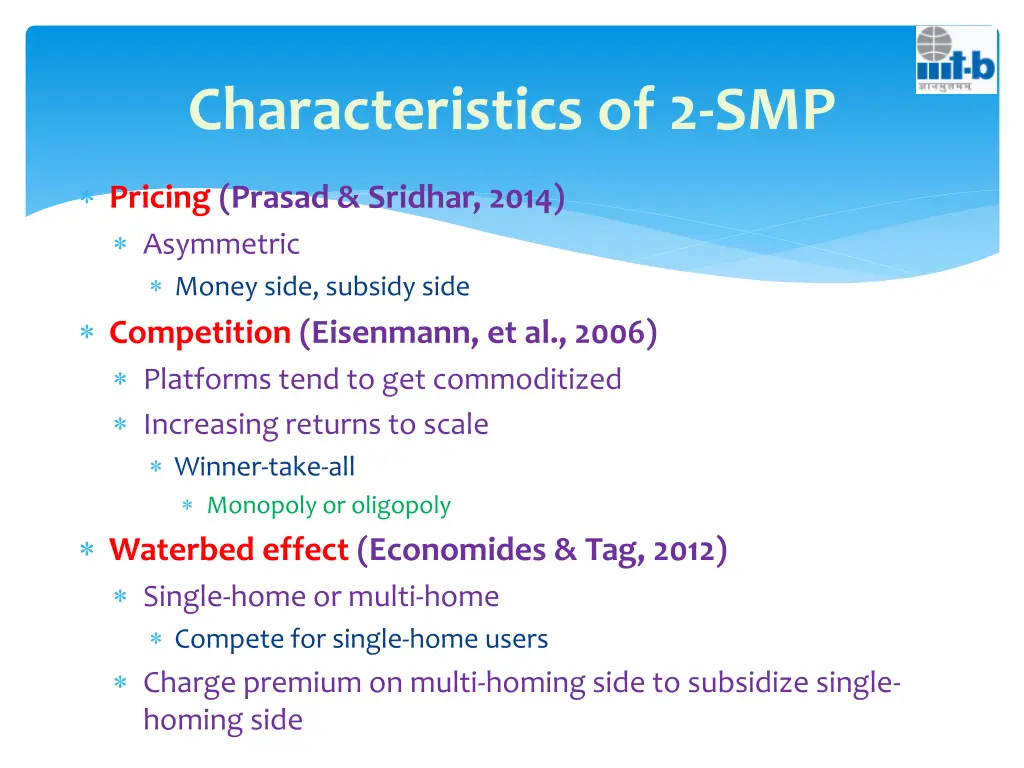 characteristics of 2 smp