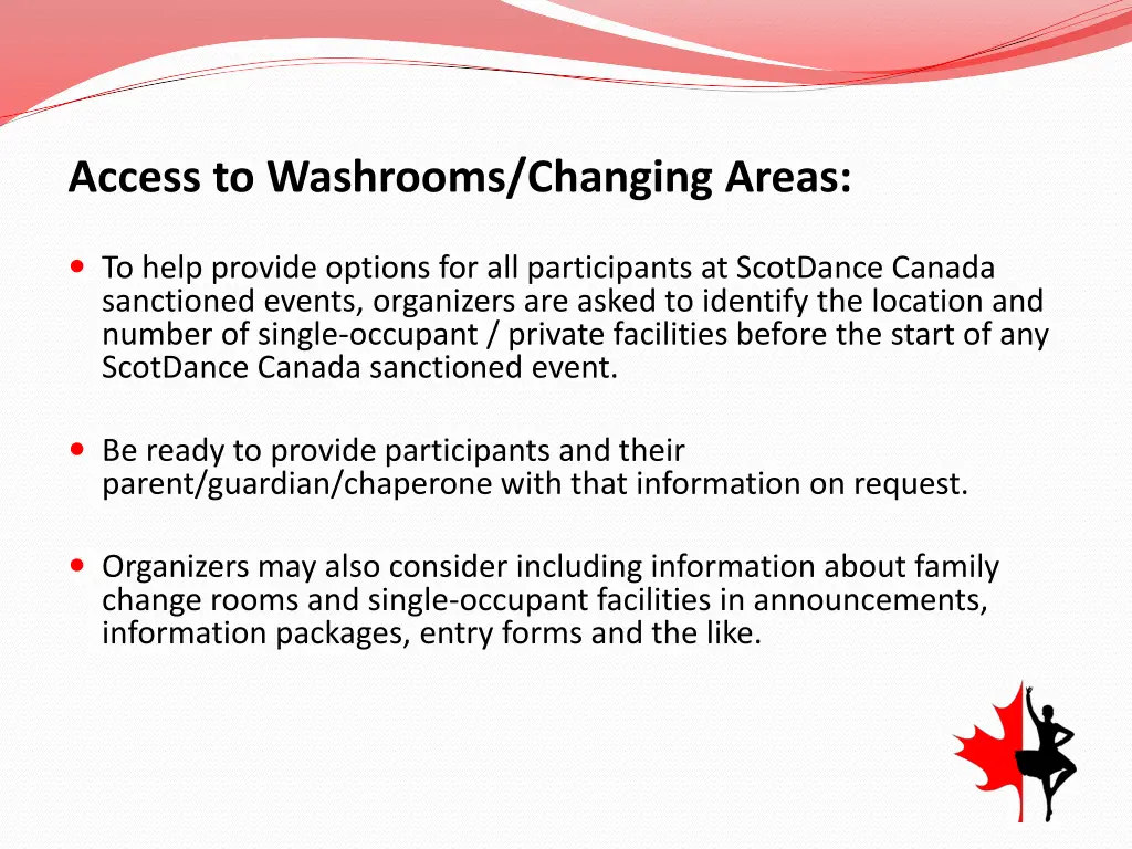 access to washrooms changing areas 3