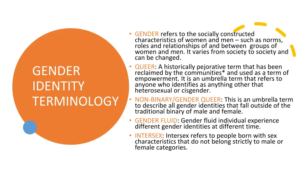 gender refers to the socially constructed