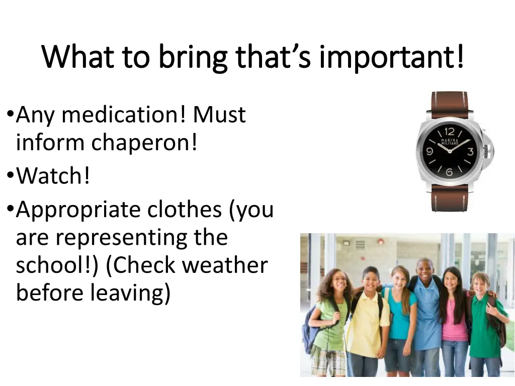 what to bring that s important what to bring that