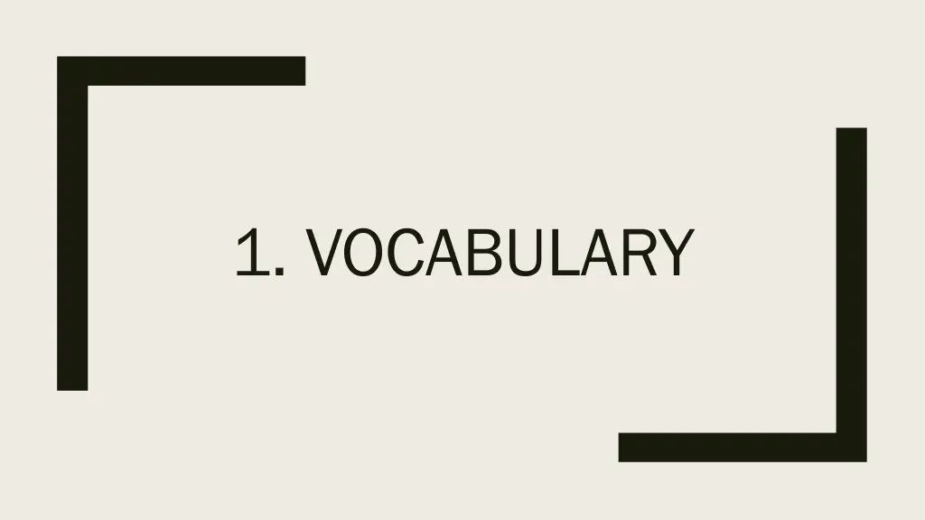 1 vocabulary