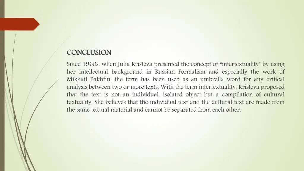 conclusion since 1960s when julia kristeva