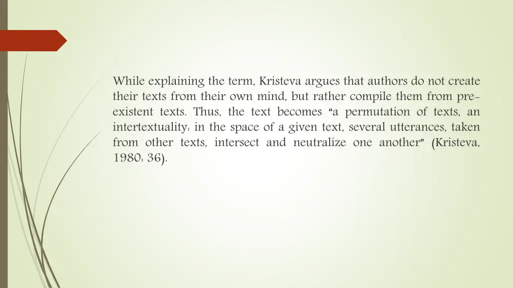 while explaining the term kristeva argues that