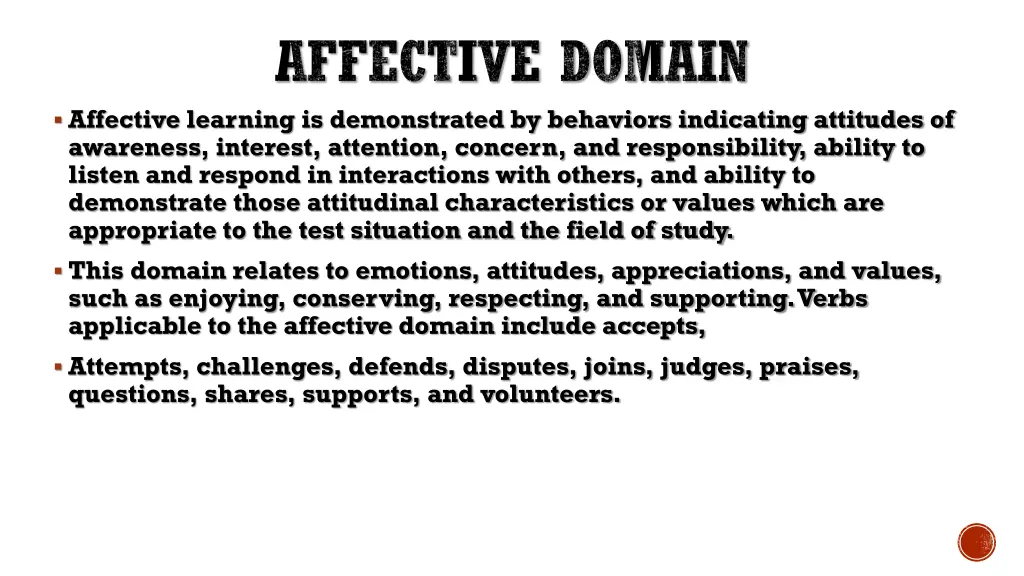 affective domain affective learning