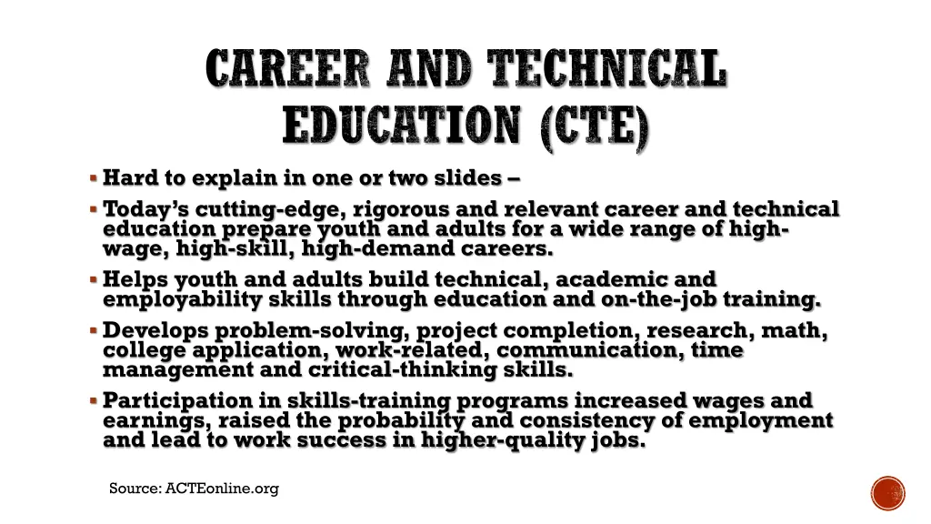 career and technical education cte hard