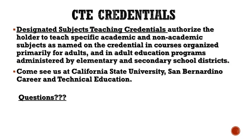 cte credentials