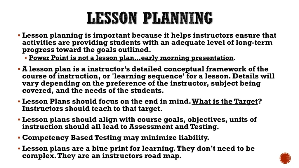 lesson planning